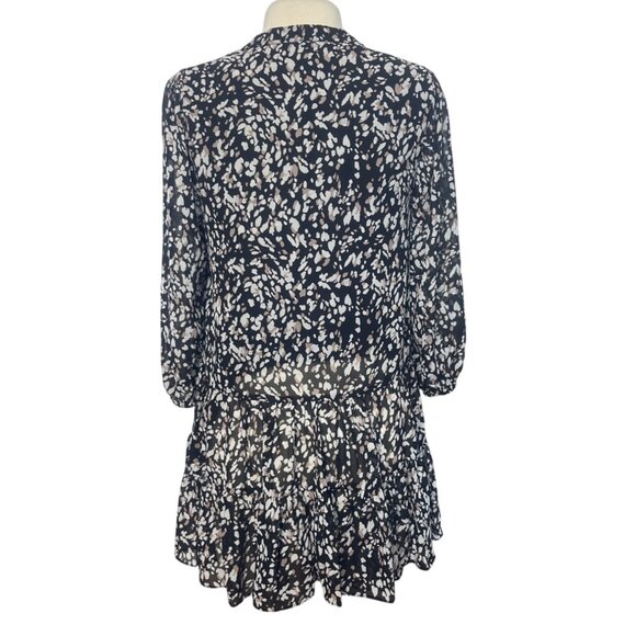 Melloday Floral Print Dress Medium Black White New Lined Short - Picture 2 of 10